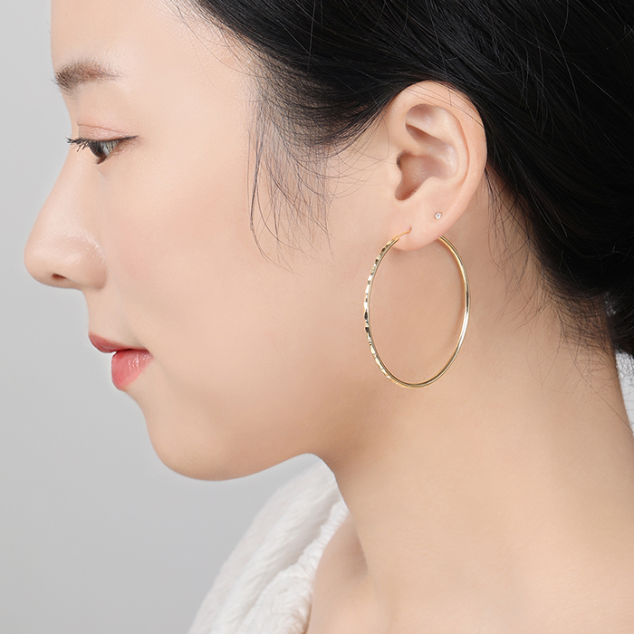 14K 18K 비쥬팝 샤인 컷팅 파이프 링 귀걸이 (8type),14K,18K,jewelry
